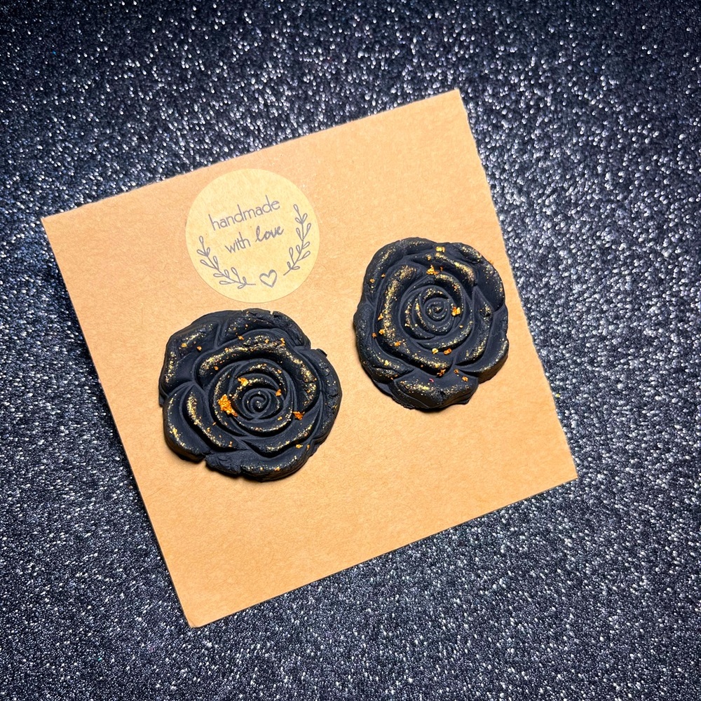 Polymer Clay Earrings “Black Love”